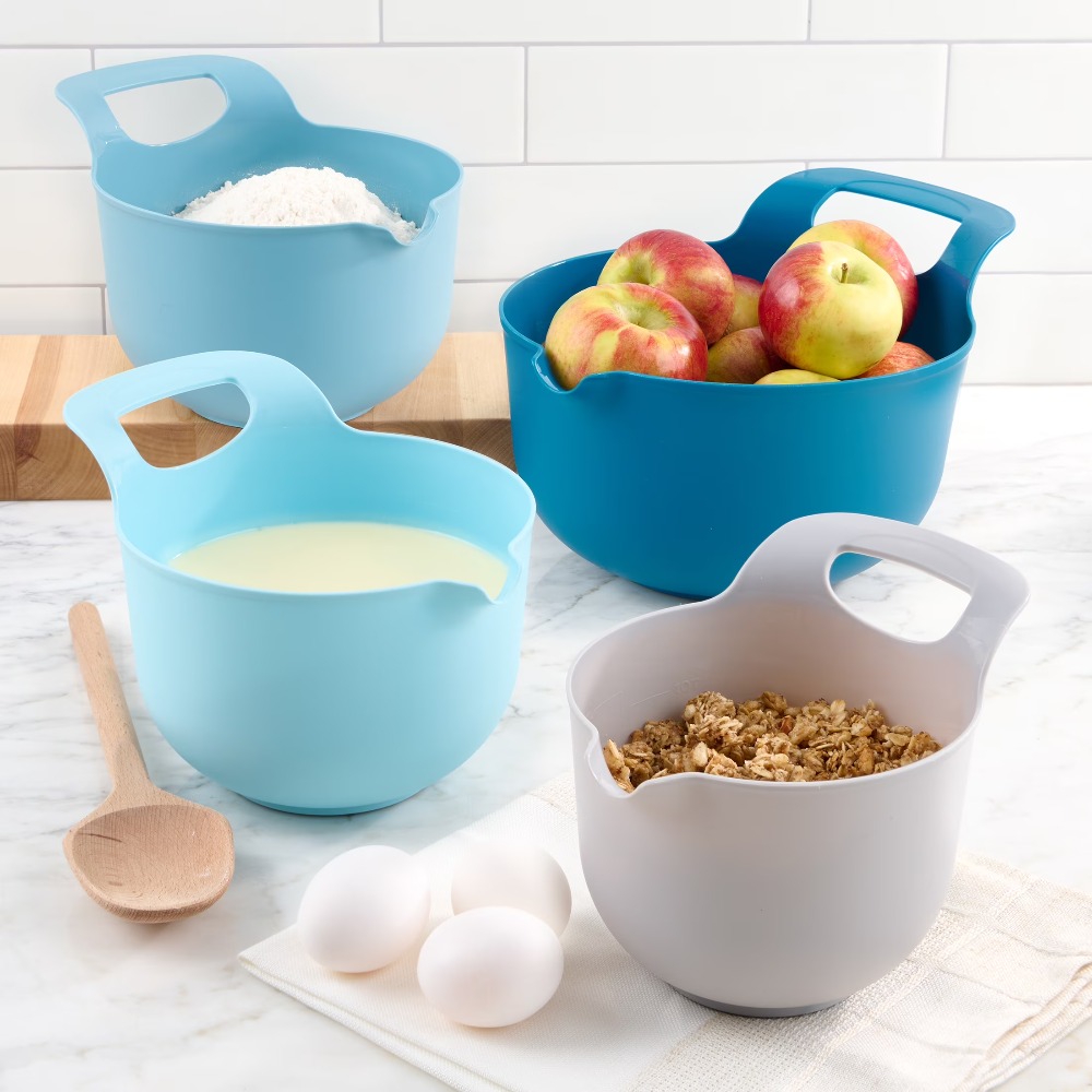 Kitchen Baking Utensil Set - Conjunto de 4 Tigelas Plásticas para