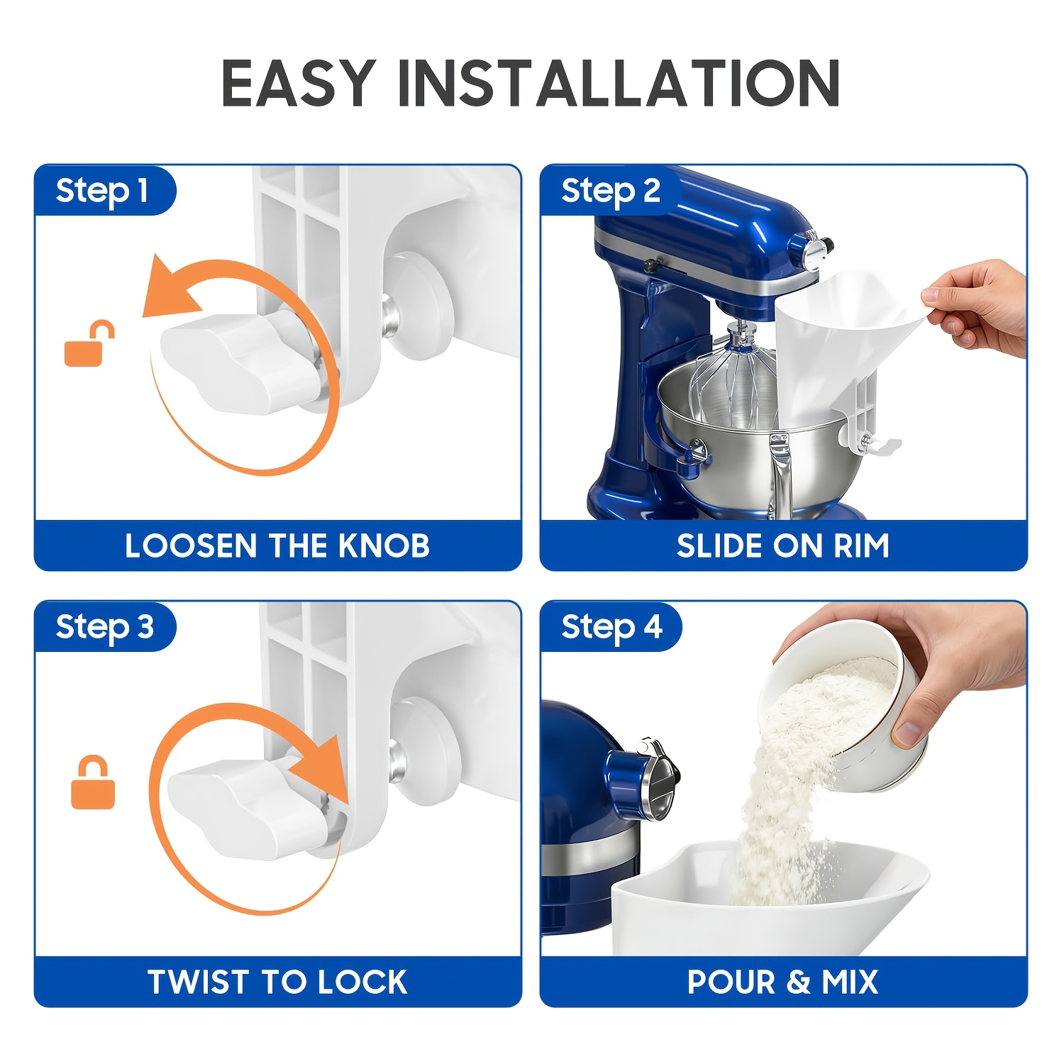 Funil de Farinha de Boca Larga - Kitchen Aid Baking Mixer avaliação e preço
