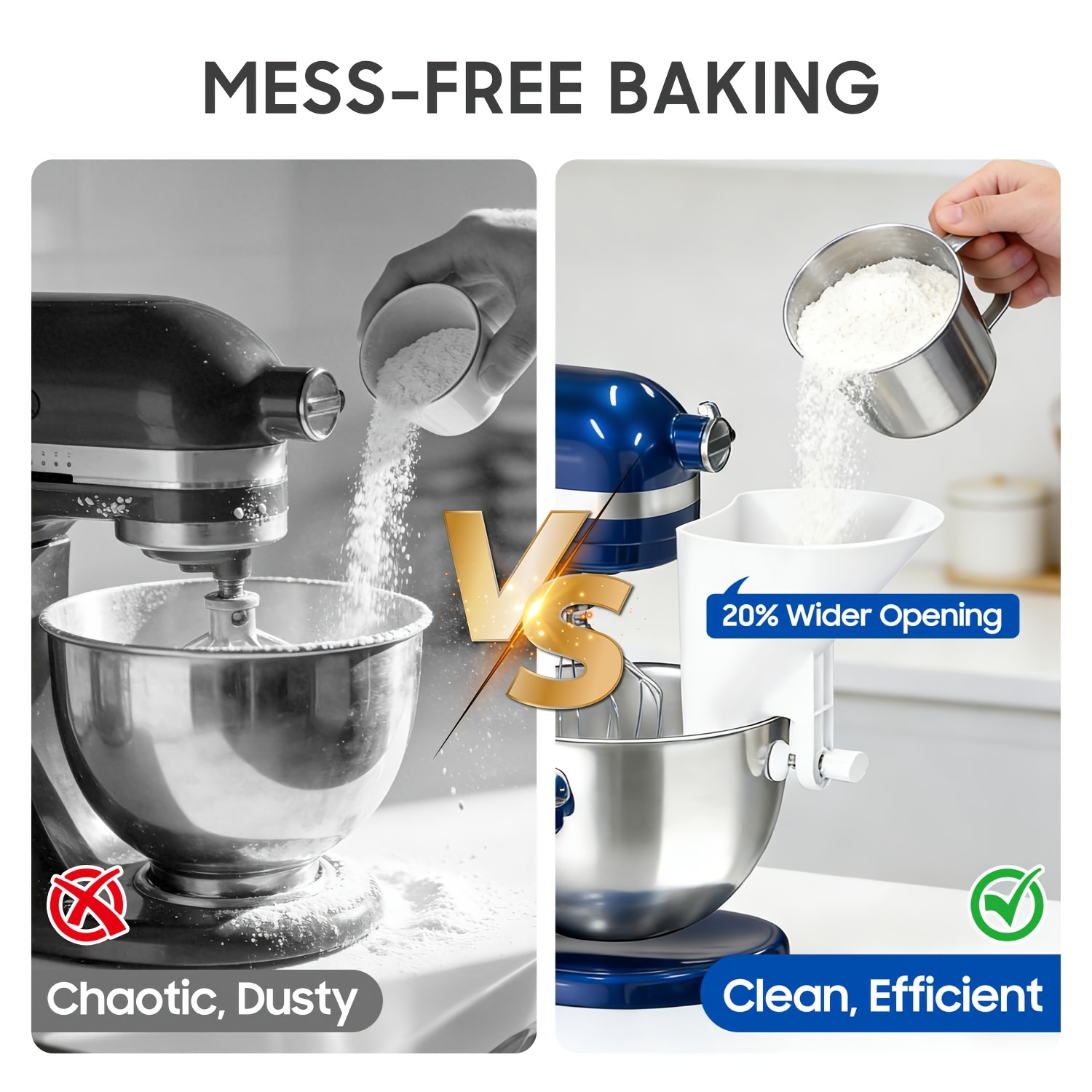 Funil de Farinha de Boca Larga - Kitchen Aid Baking Mixer avaliação e preço