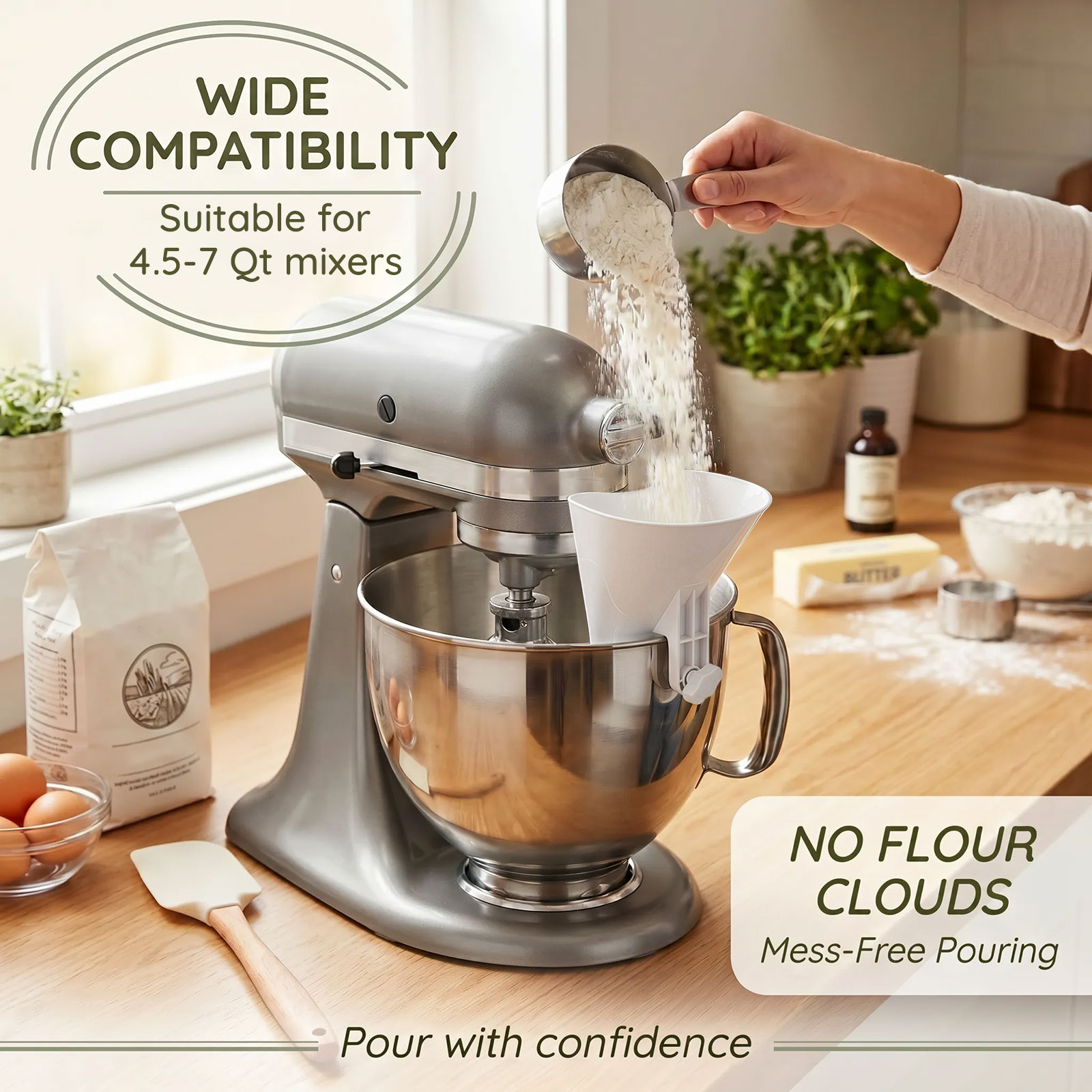 Funil de Farinha Antiderramame - Kitchen Aid Baking Mixer avaliação e preço