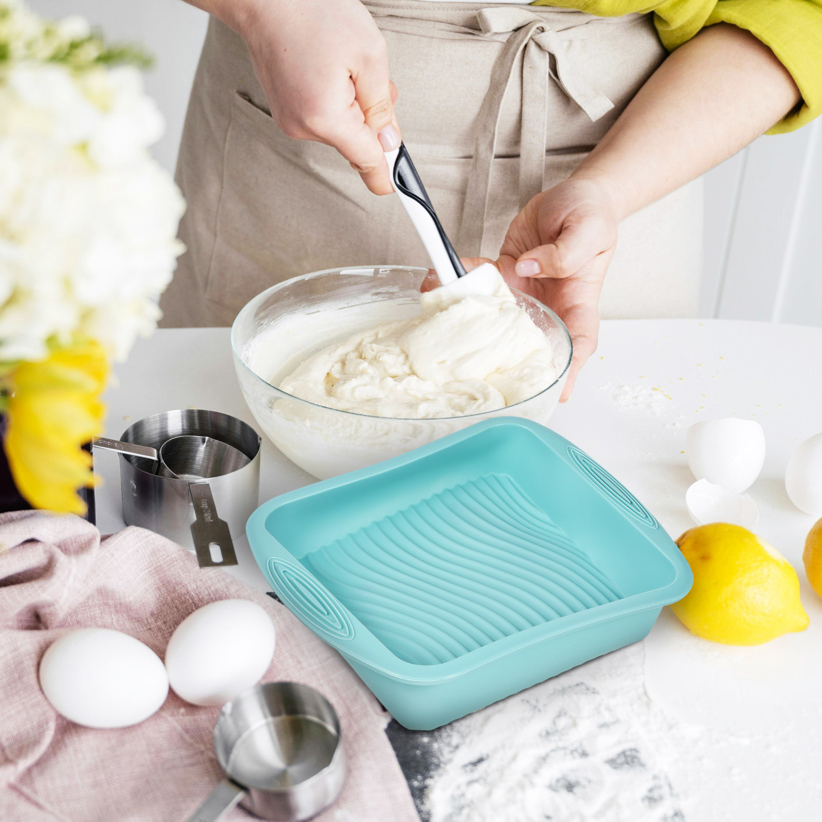 Forma de Silicone Quadrada par - Kitchen Baking Pan avaliação e preço